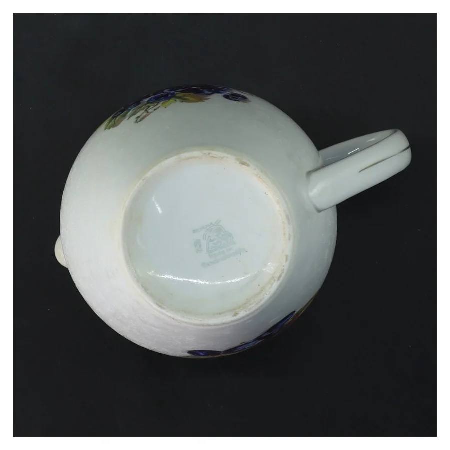 Porcelænskande med frugtmotiv (str. 12 cm)