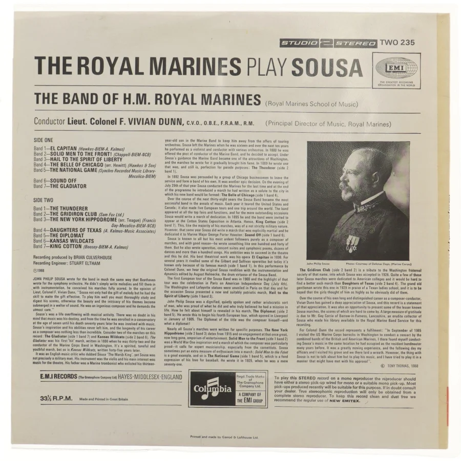 The Royal Marines Play Sousa LP