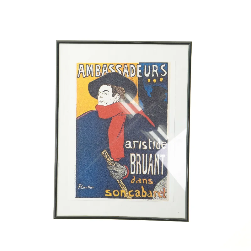 Indrammet plakat - Aristide Bruant i cabaret (str. 41x31 cm)