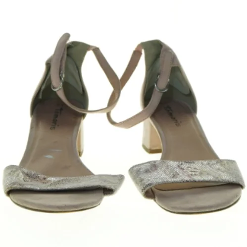 Grå Tamaris sandaler med hæl og glimmerdetalje fra Tamaris (str. 41)