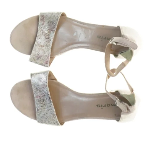 Grå Tamaris sandaler med hæl og glimmerdetalje fra Tamaris (str. 41)