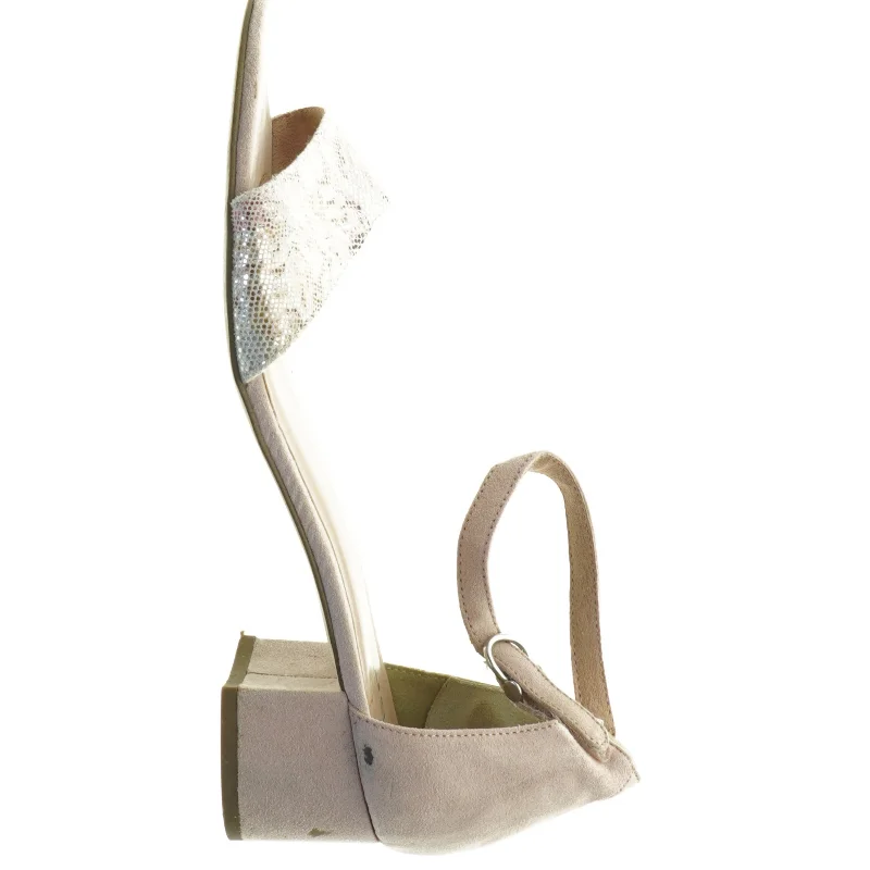 Grå Tamaris sandaler med hæl og glimmerdetalje fra Tamaris (str. 41)