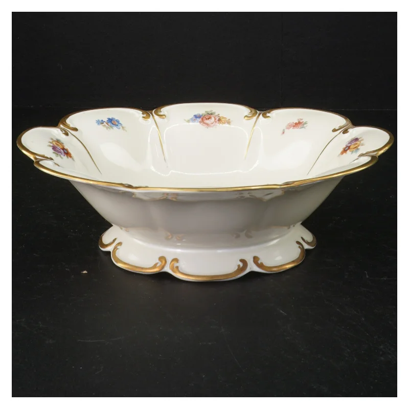 Porcelænsskål med blomstermotiver
