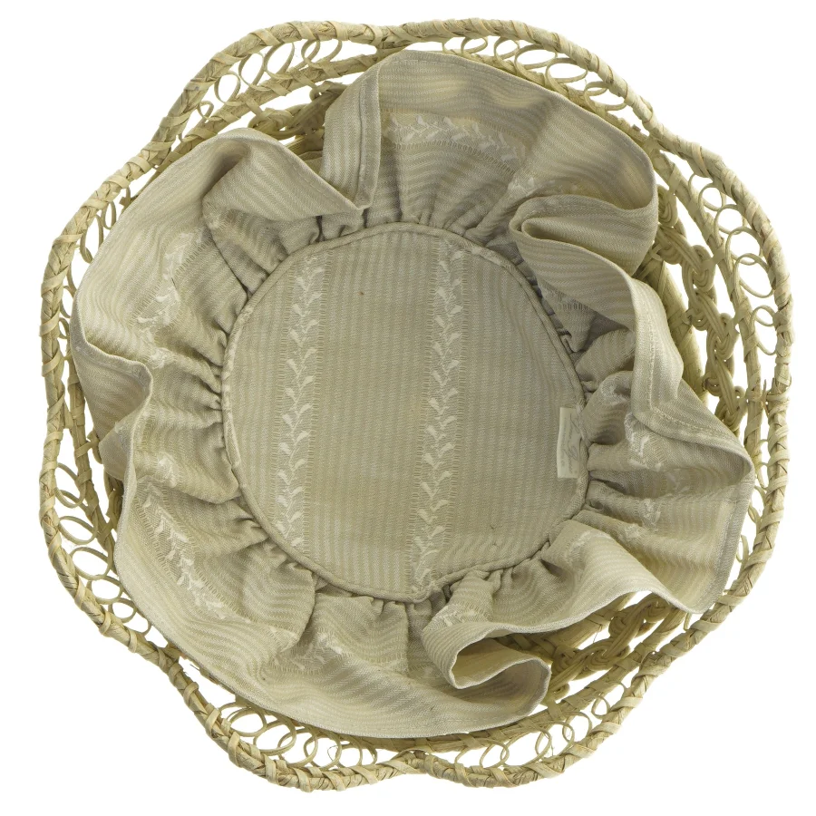 Flettet brødkurv med stofbeklædning fra Lene Bjerre (str. 26 x 11 cm)