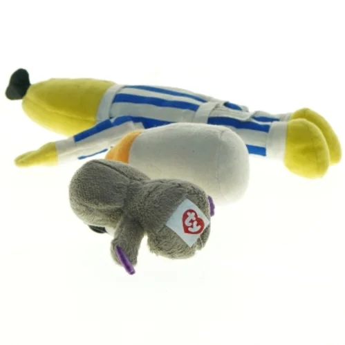 Bananer i Pyjamas, blød sutteflaske og lille dovendyr/abe (str. 24 x 11 cm til 8 x, 5 cm)