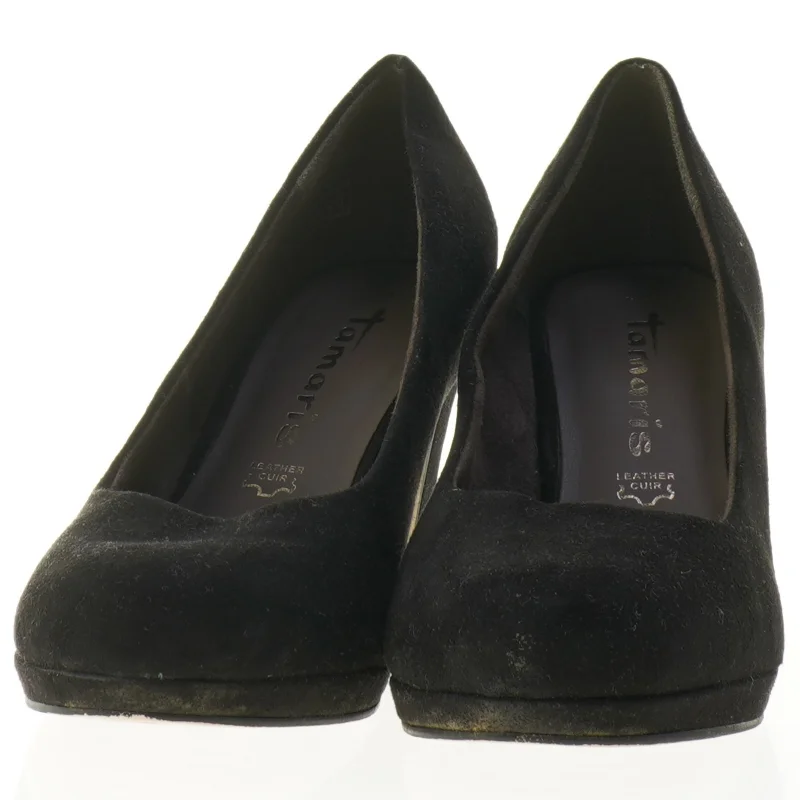 Sorte ruskindspumps fra Tamaris (str. 38)