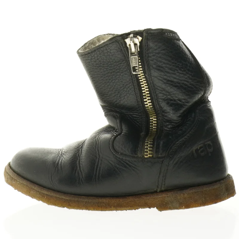 Sorte læderstøvler fra Rap (str. Udvendig sal 20 cm)