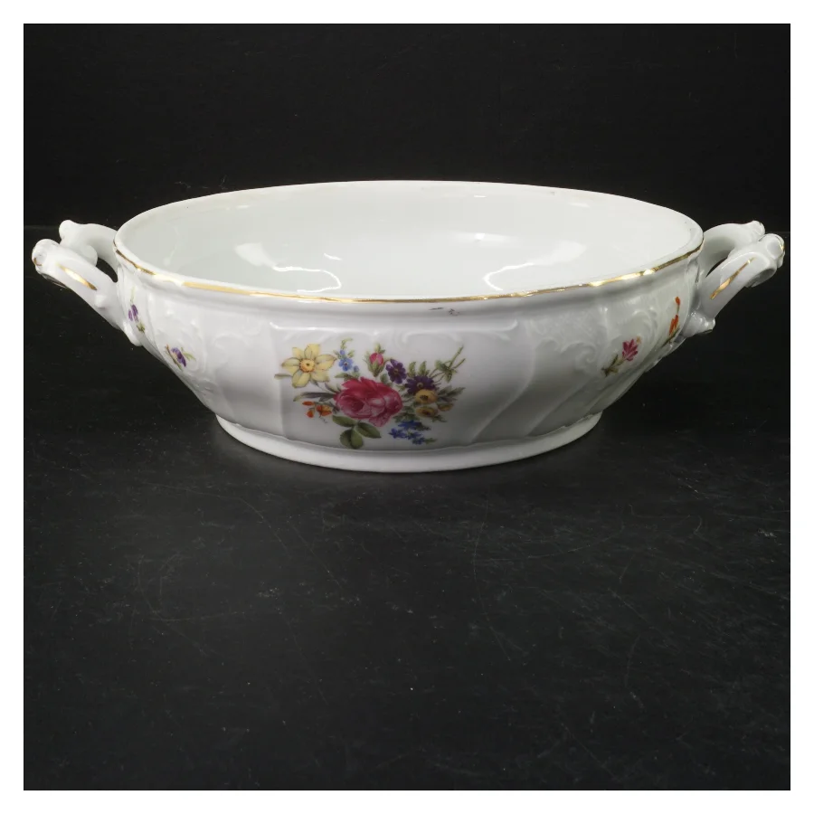 Porcelænssuppegryde med låg fra H&C (str. Ø 22,5 cm)