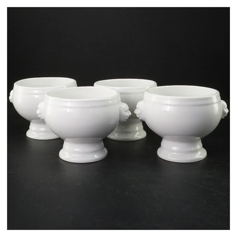 Hvide suppeskåle sæt (str. Ø. 11 cm. 4 styk)