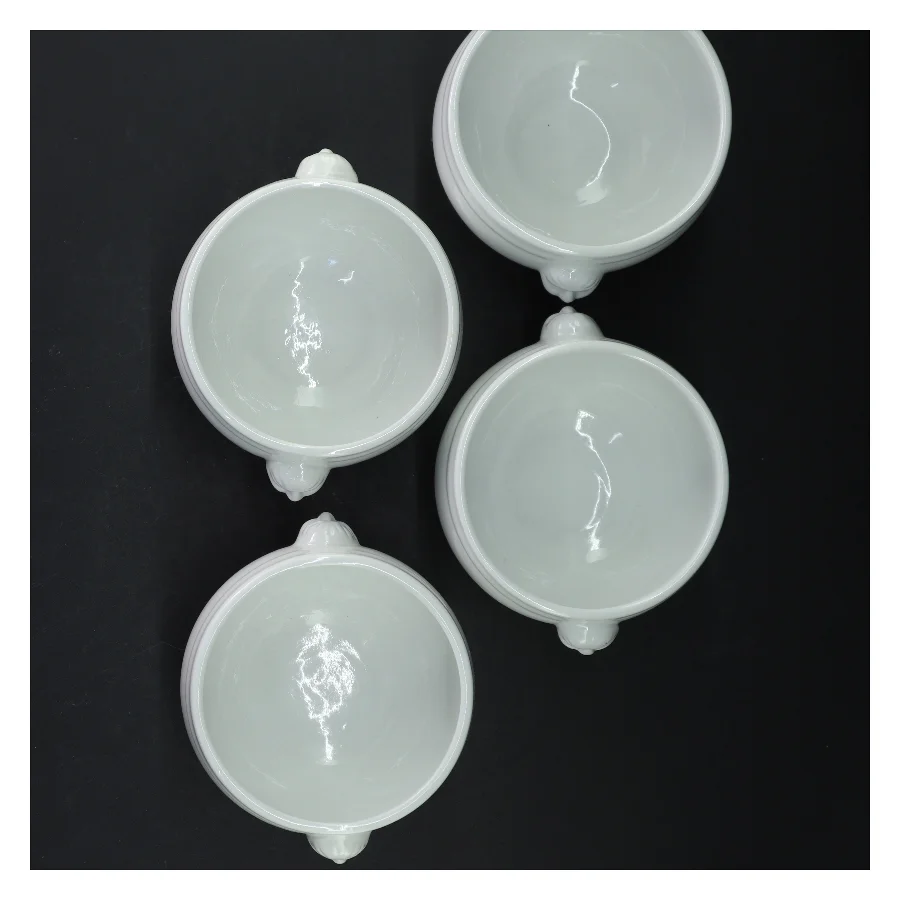 Hvide suppeskåle sæt (str. Ø. 11 cm. 4 styk)