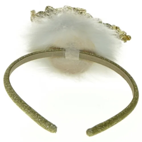 Prinsesse krone Glitrende hårbøjle med fjer og juveldekoration