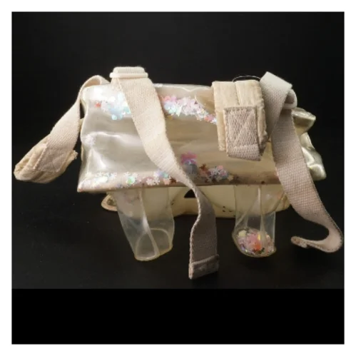 Gennemsigtig rygsæk med glitter og mønster fra Zara (str. 29 x 23 cm)