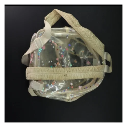 Gennemsigtig rygsæk med glitter og mønster fra Zara (str. 29 x 23 cm)