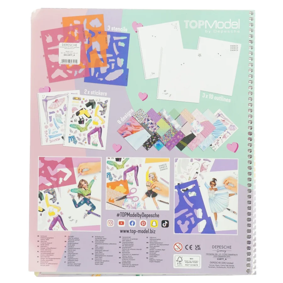 Topmodel helt ny Tegnemodel-bog med tilbehør fra Top Model