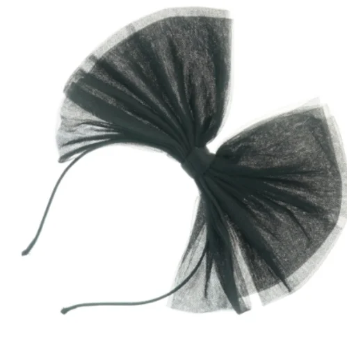 Sort hårbøjle med sløjfe