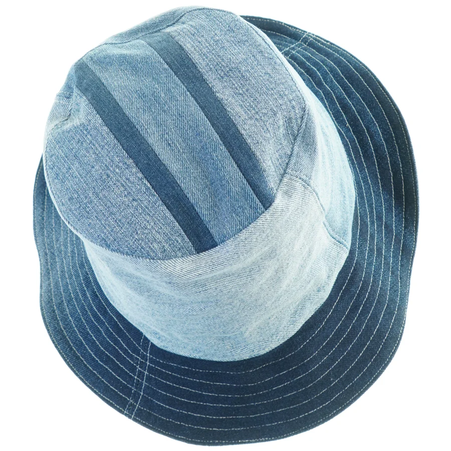 Blå denim bølle hat (str. Ø. 29 cm)