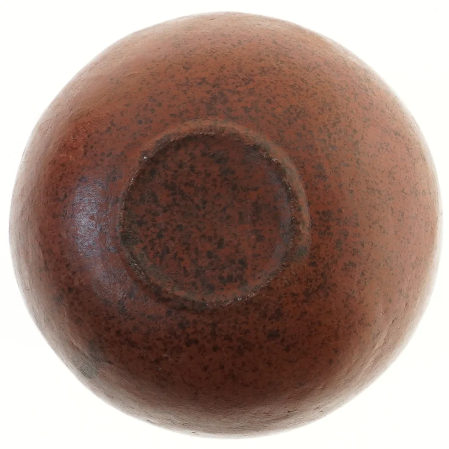 Brun keramikvase med flettet kant (str. 21x21 cm)