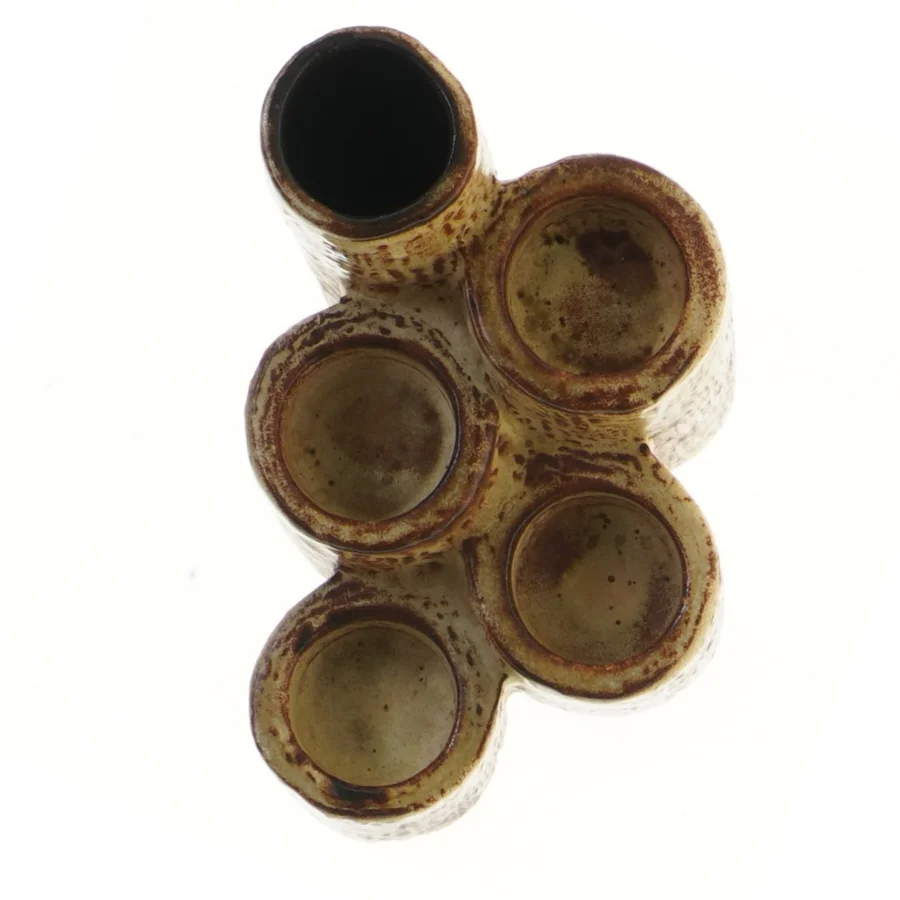  lysestage/vase i keramik (str. 17x17x12 cm)