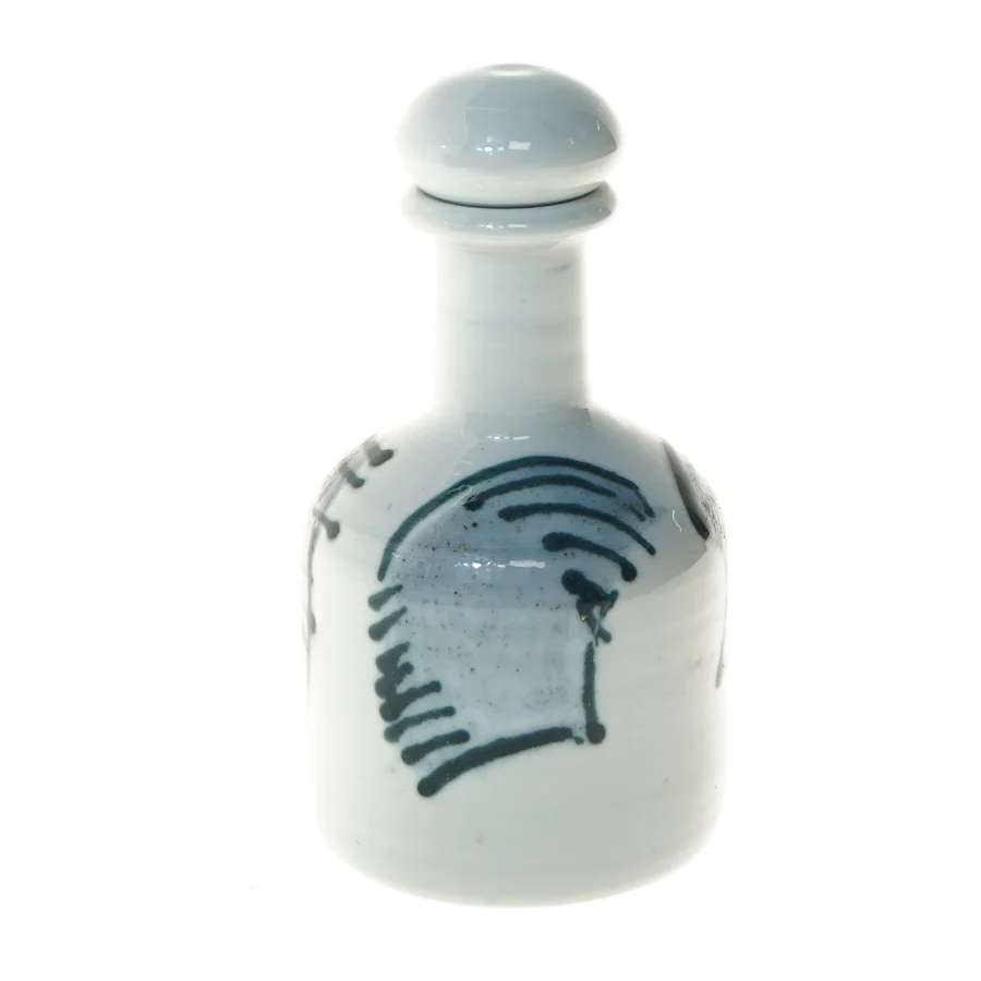keramikvase med låg (str. 18x9,5 cm)