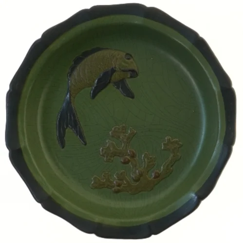 Keramikfad med fiskemotiv, Ipsens Enke (str. 27 cm)