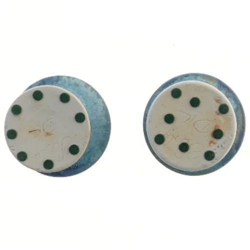 Blå keramiklysestager, Dorte Visby Keramik (str. 2 stk Ø 11 cm længde 10,5 cm)