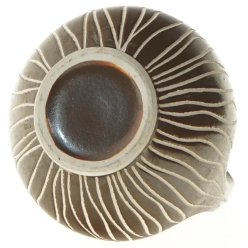 Keramikvase med hvide linjer (str. 15x11 cm)