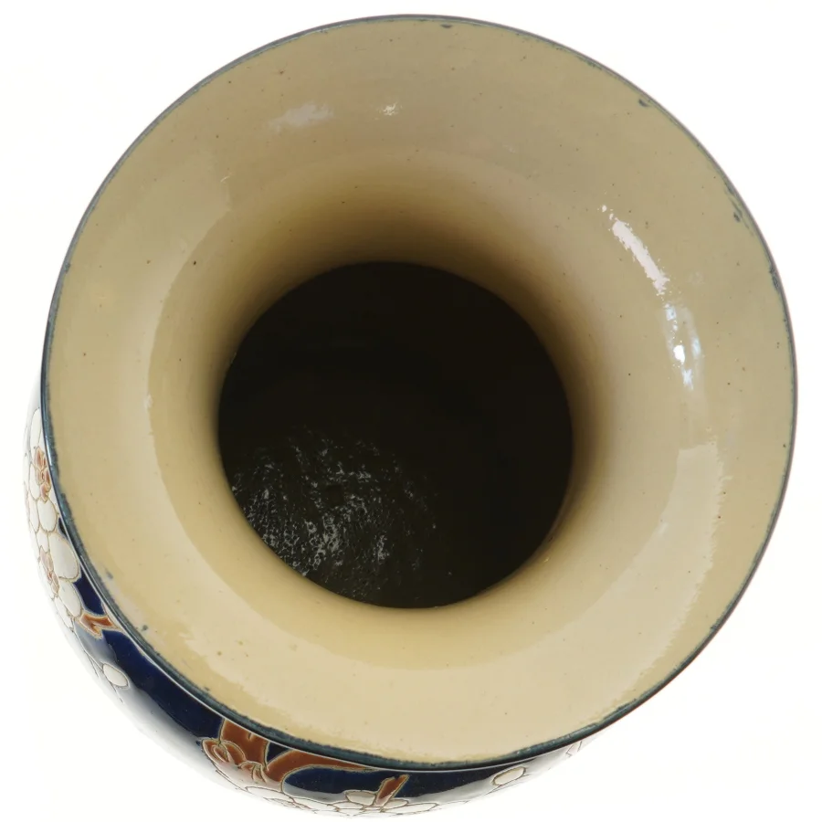 keramik gulvvase med blomstermotiv (str. 50 cm)