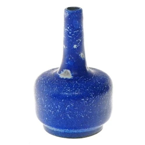 Blå keramikvase (str. 15x9 cm)