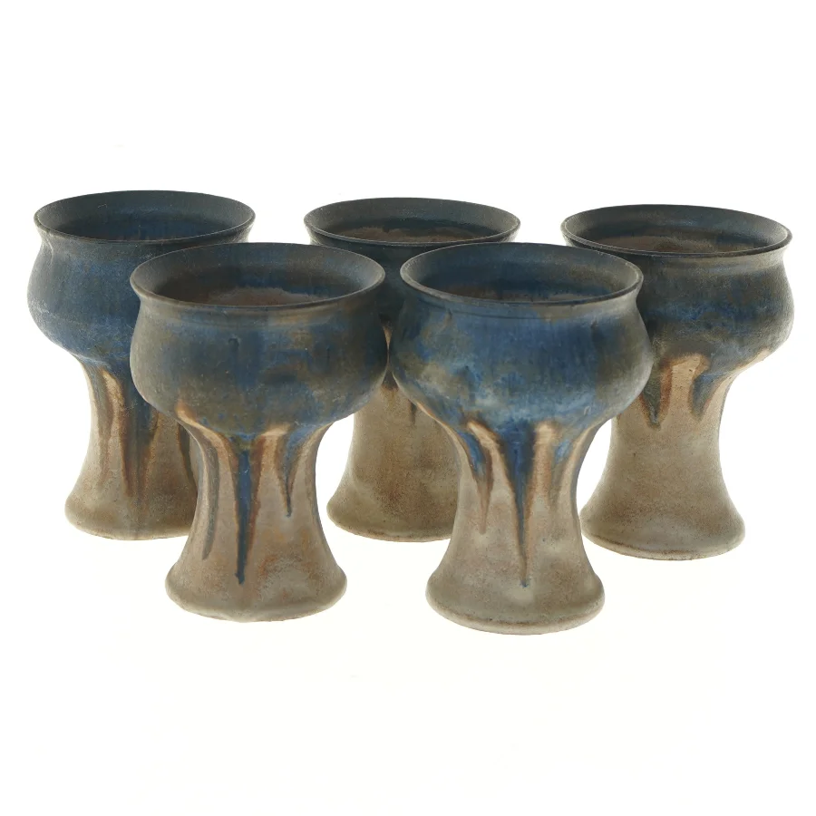 Sæt af keramik Raku krus (str. 5 styk, 14x10 cm)