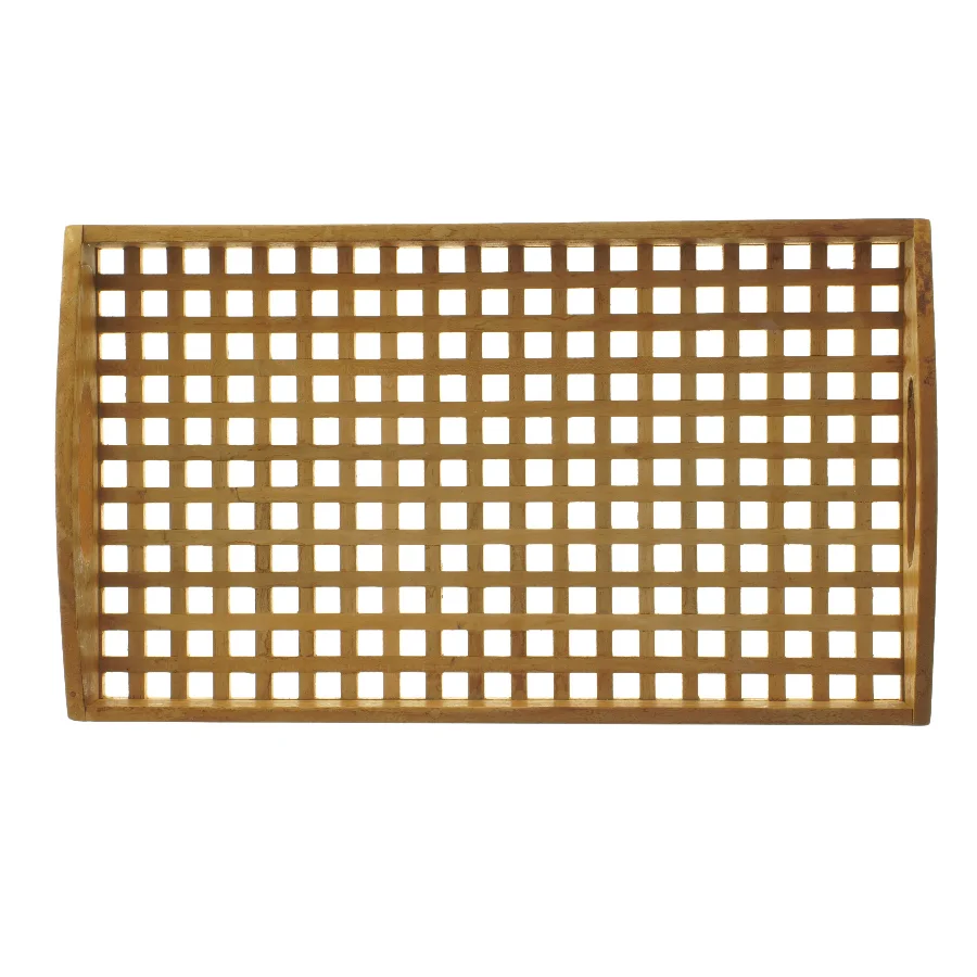 Træbakke med håndtag (str. 49x29x5 cm)