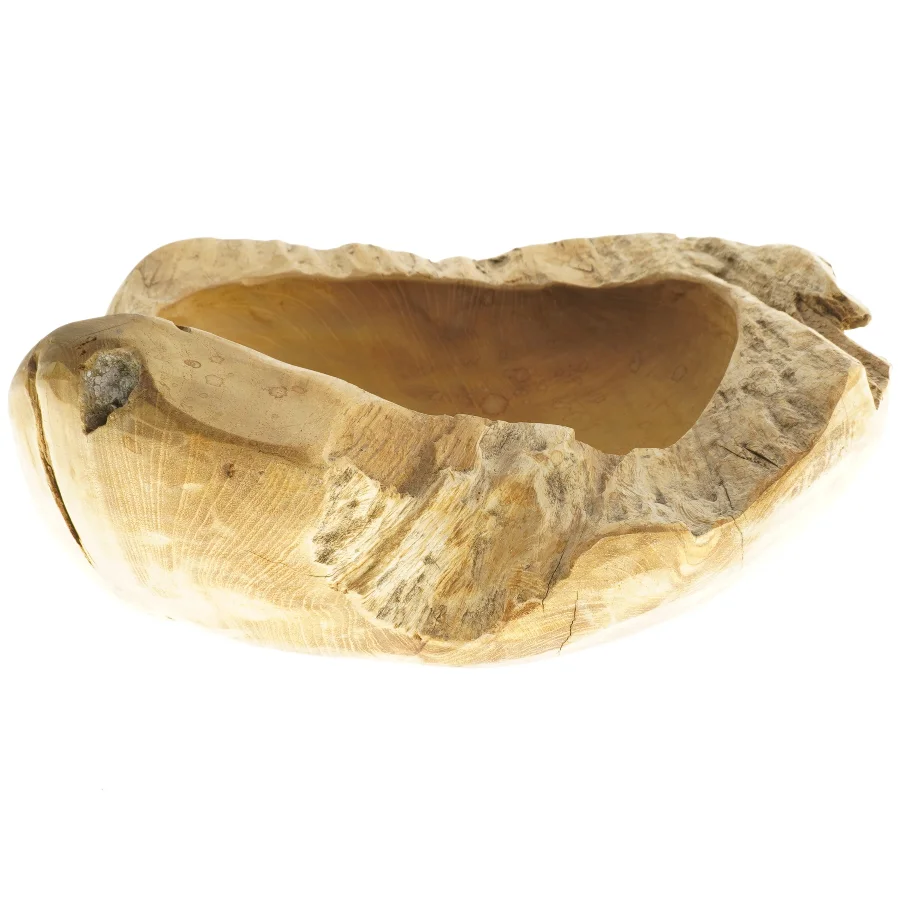 Naturlig træskulptur dekorationsskål (str. 35 cm)