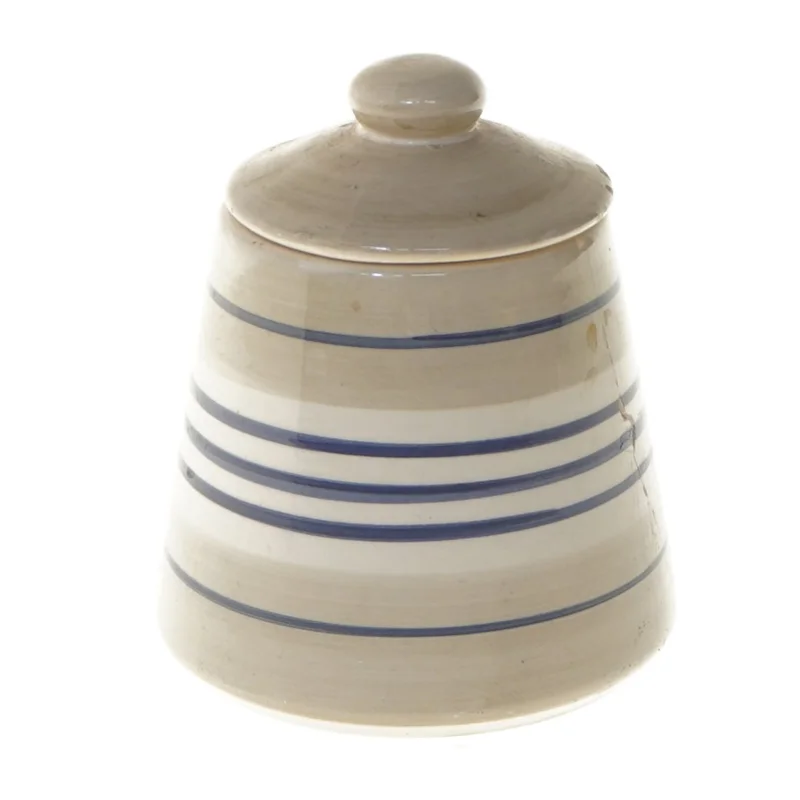 Keramik krukke med låg (str. 10x9 cm)
