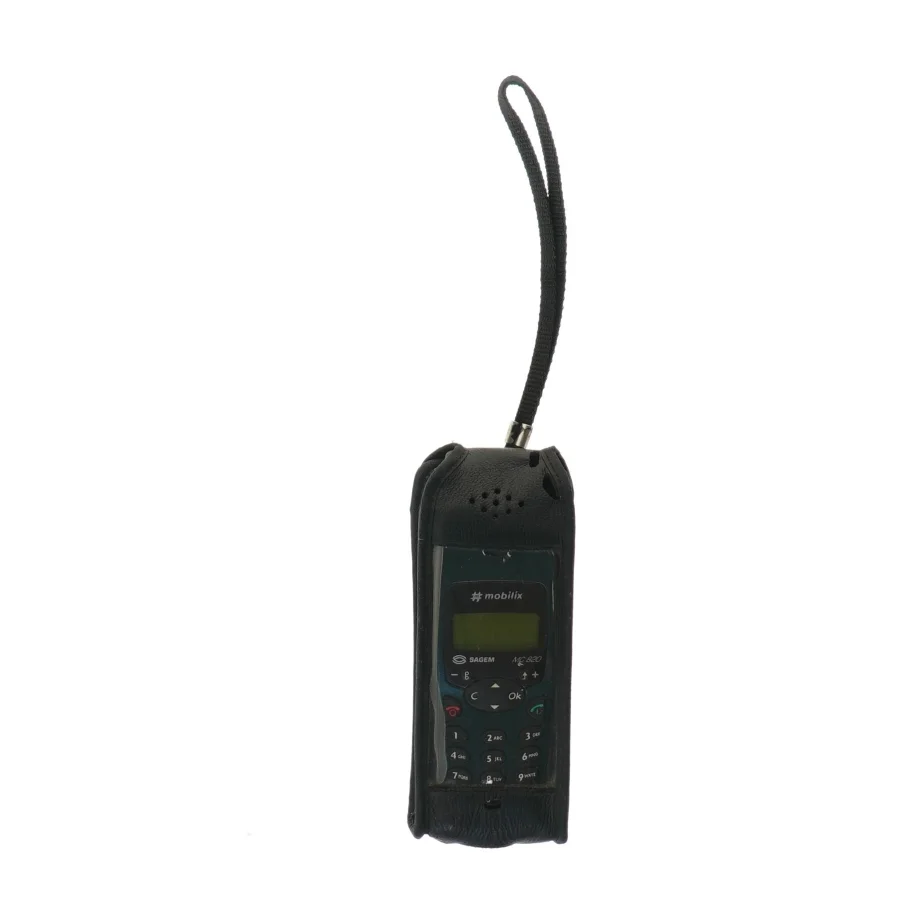 Mobiltelefon i taske fra Sagem (str. 16x6 cm)
