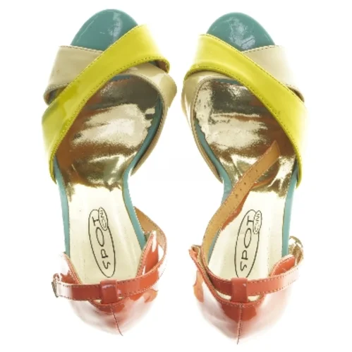 Farverige højhælede sandaler fra Spot On (str. 36-37 )