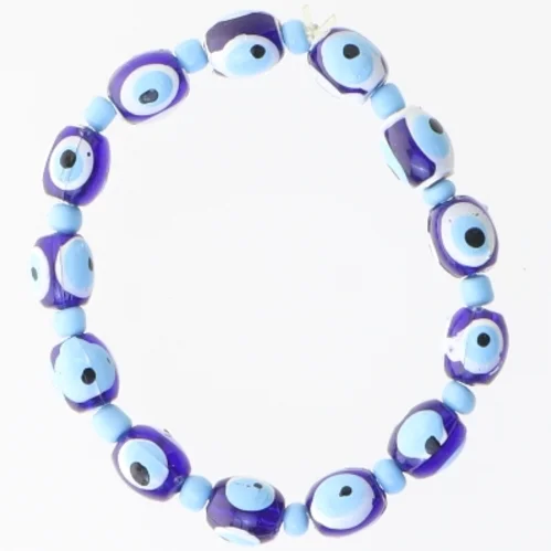 Perlearmbånd med øje design (str. Ø 6 cm)