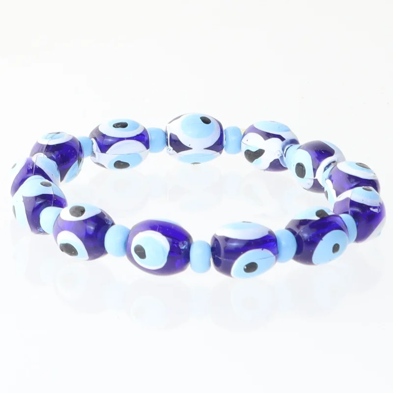 Perlearmbånd med øje design (str. Ø 6 cm)