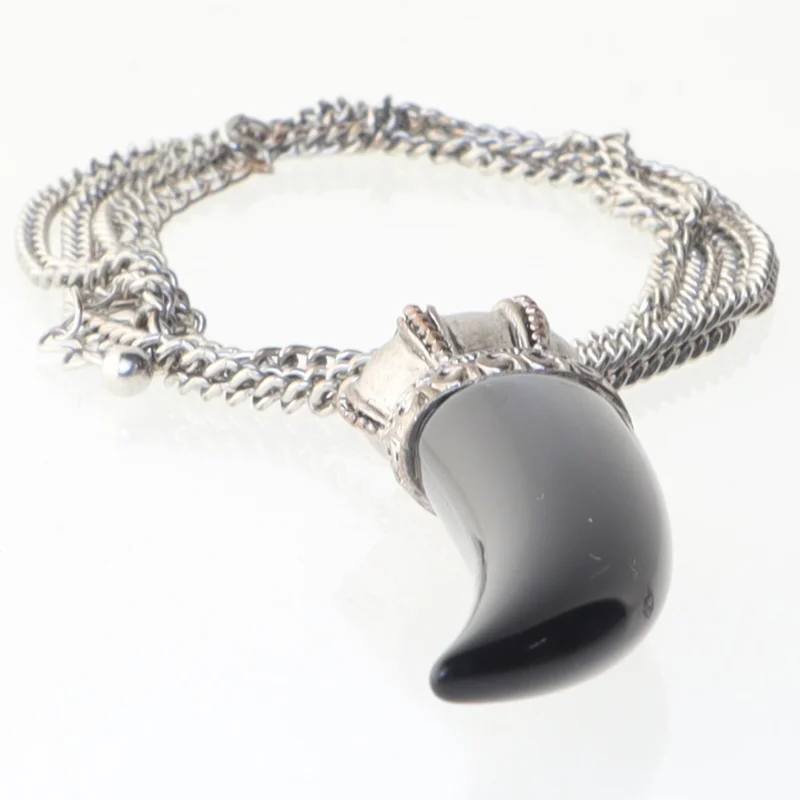 Halskæde med hornvedhæng (str. 90 cm)