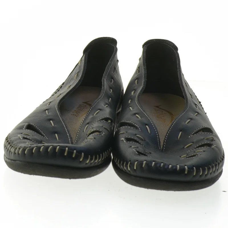 Dame lædersko med stikninger i størrelse 37 fra Vainer (str. 37 )