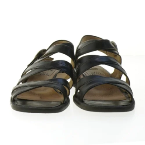 Sorte lædersandaler, str. 37 fra Tamaris (str. 37 )