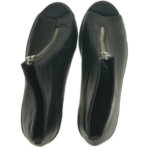 Sort ankel støvle med lynlås (str. Længde, 23 cm)