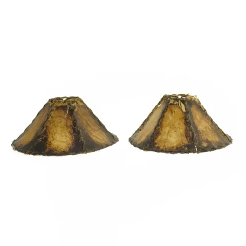 Par af brune lampeskærme (str. Ø 18 cm)