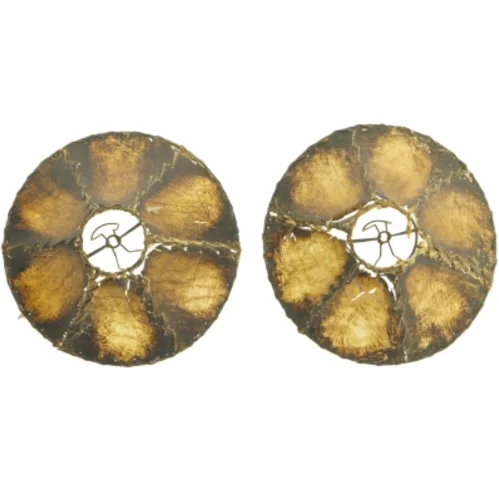 Par af brune lampeskærme (str. Ø 18 cm)