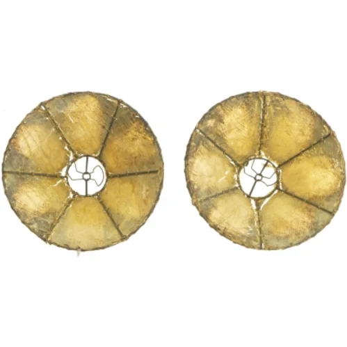 Par af brune lampeskærme (str. Ø 18 cm)