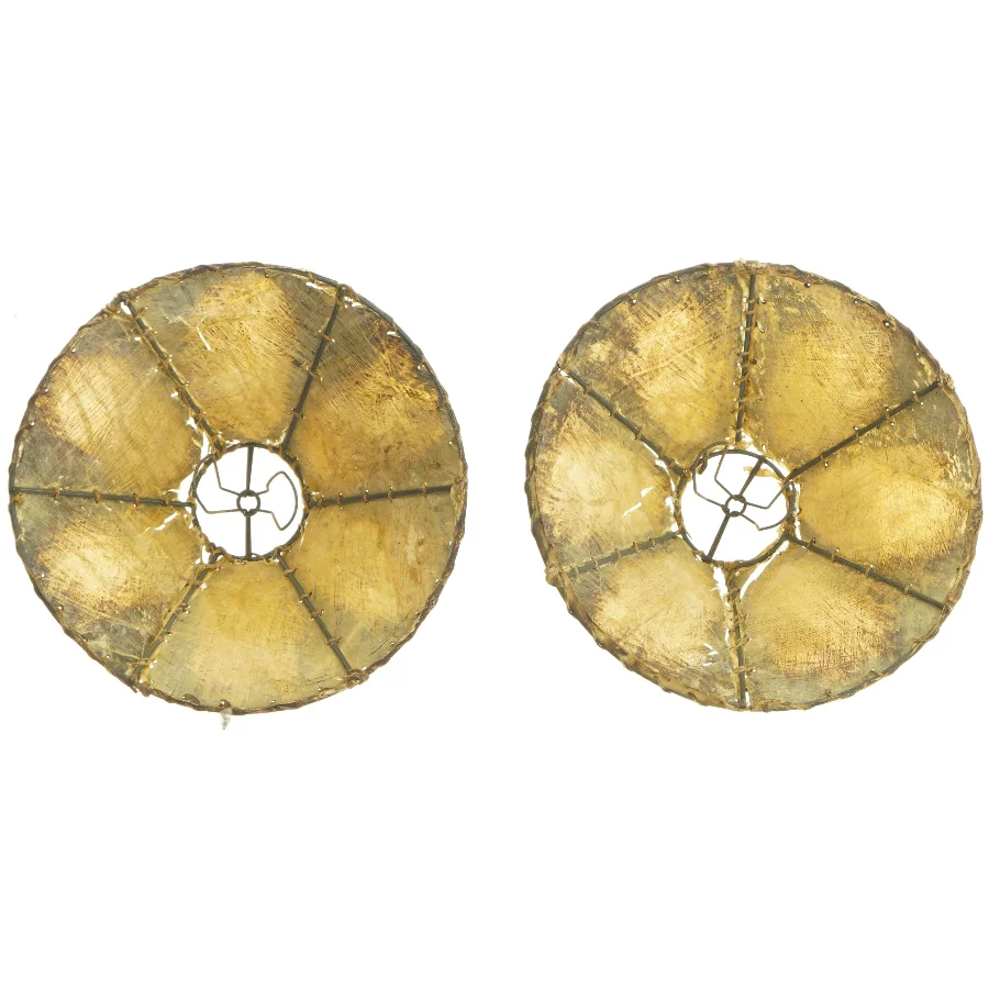 Par af brune lampeskærme (str. Ø 18 cm)