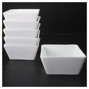 Sæt med 6 hvide porcelænsskåle fra aida (str. 6 stk 12x12 cm)