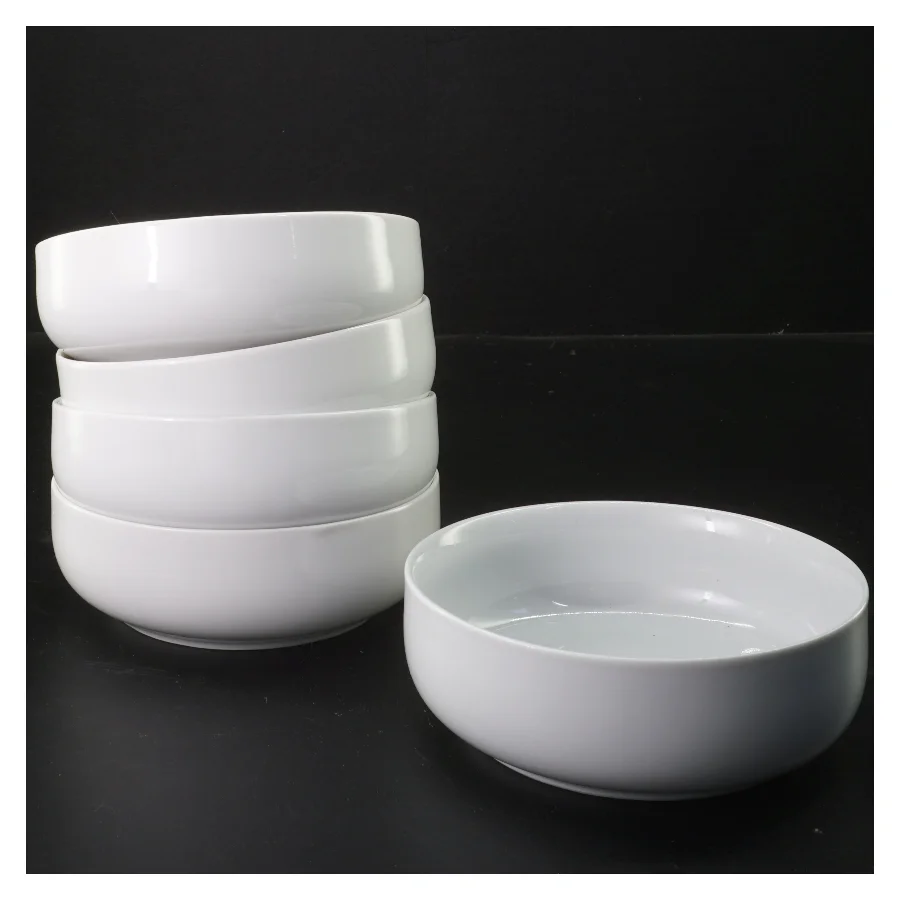 Hvide skåle, 5 stk Ø 13 cm (str. 5 stk Ø 13 cm)