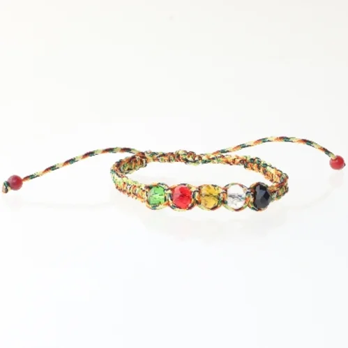 Farverig armbånd med perler (str. Ø 5,5-10 cm)