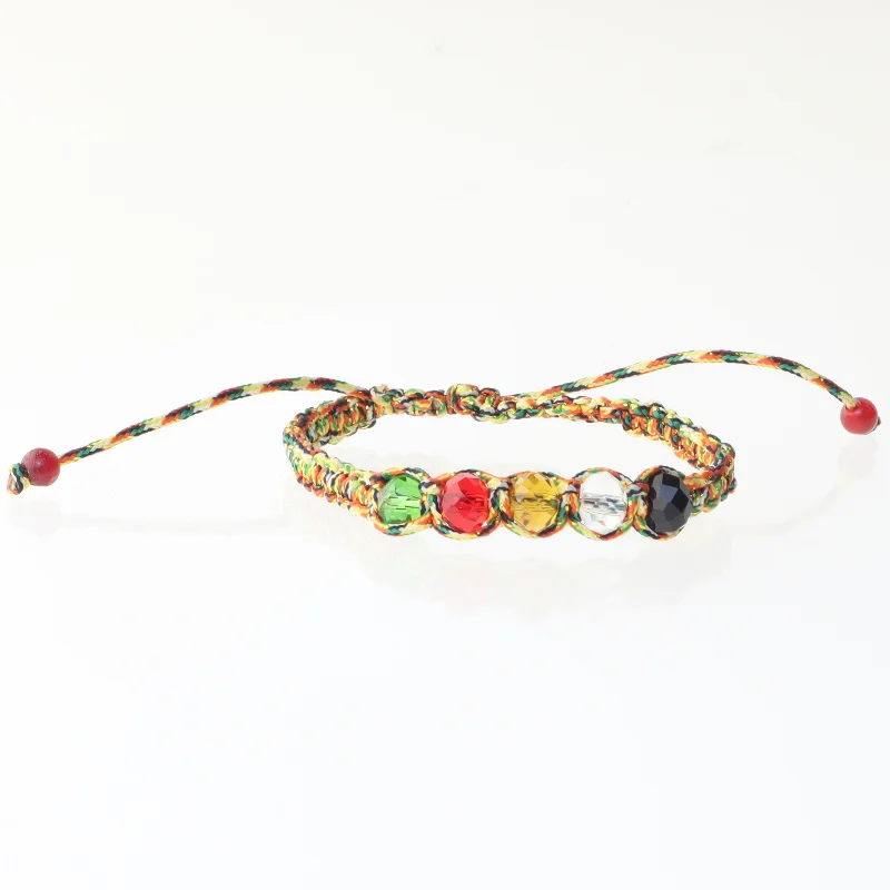 Farverig armbånd med perler (str. Ø 5,5-10 cm)