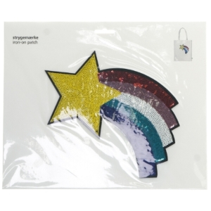 Strygemærke med stjerne og regnbue fra Flying Tiger