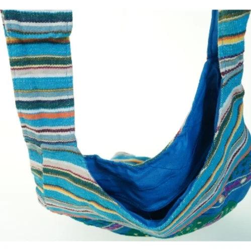 Broderet stofskuldertaske (str. 40x33 cm)